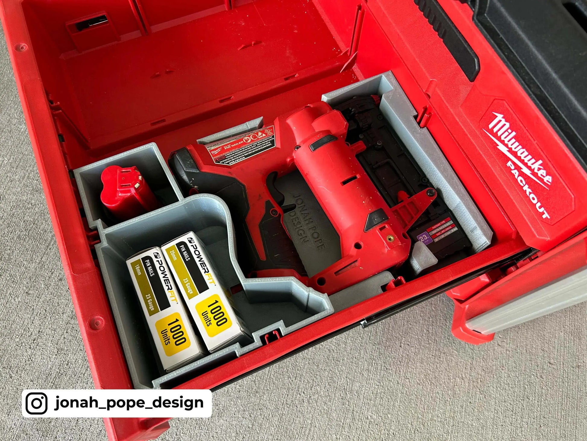 Drawer M12 Pin Nailer Insert  packout australia