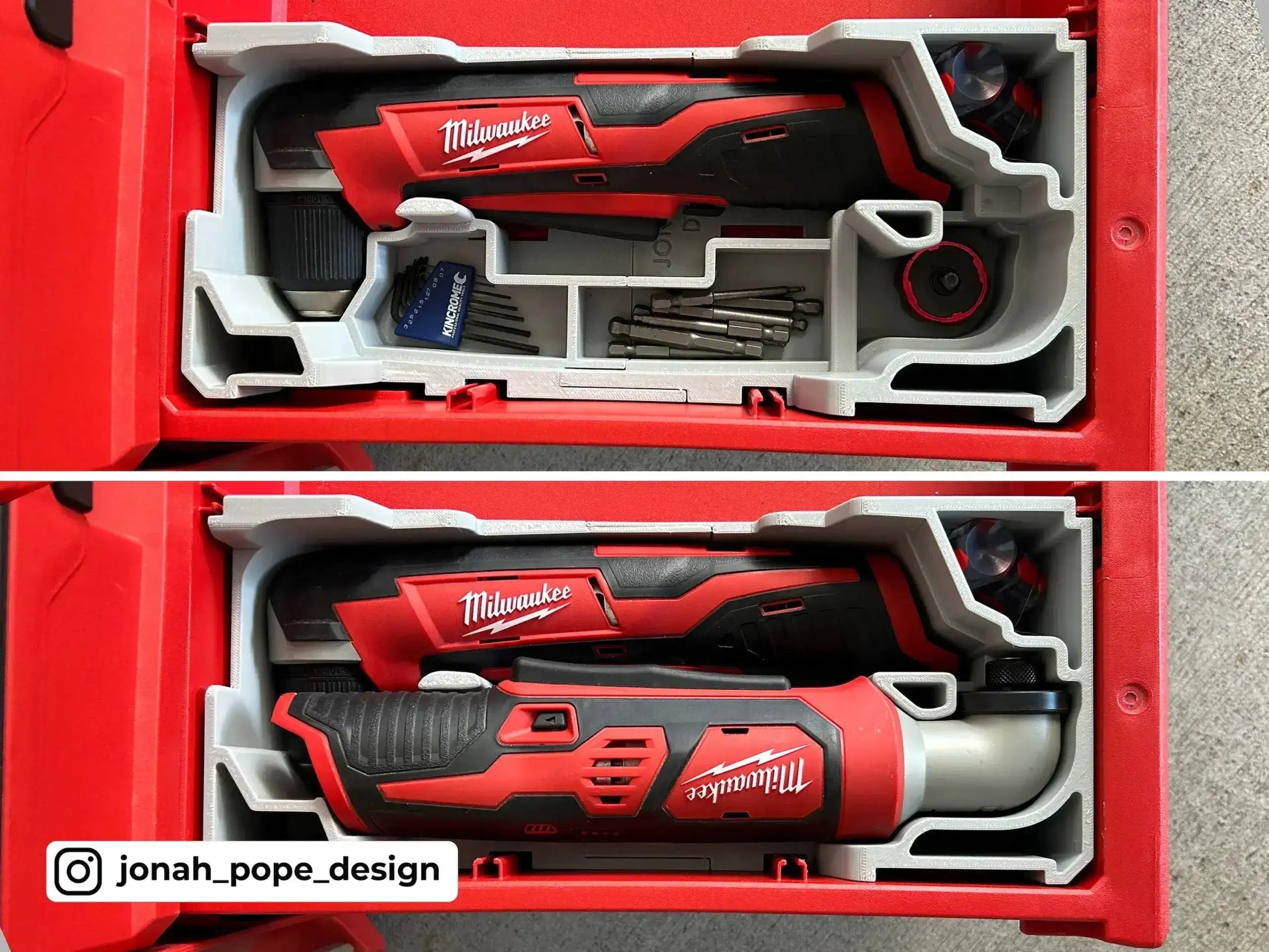 M12 Angle Drill & Impact COMBO Insert | Modular PACKOUT Drawer System  packout australia
