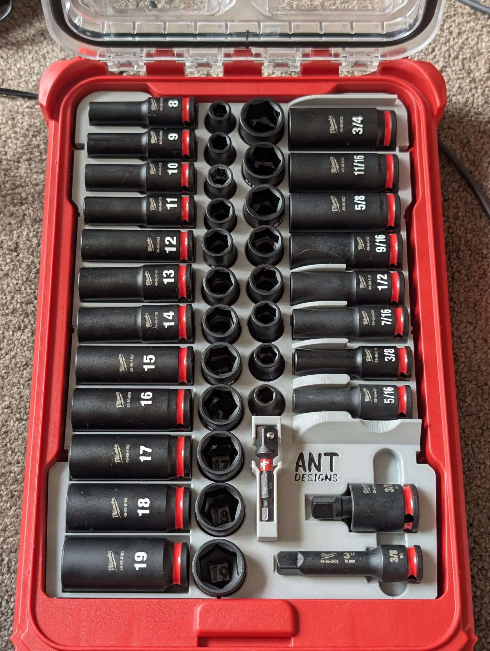 Impact Socket Set Insert (43pc 3/8 Shockwave Kit)  packout australia