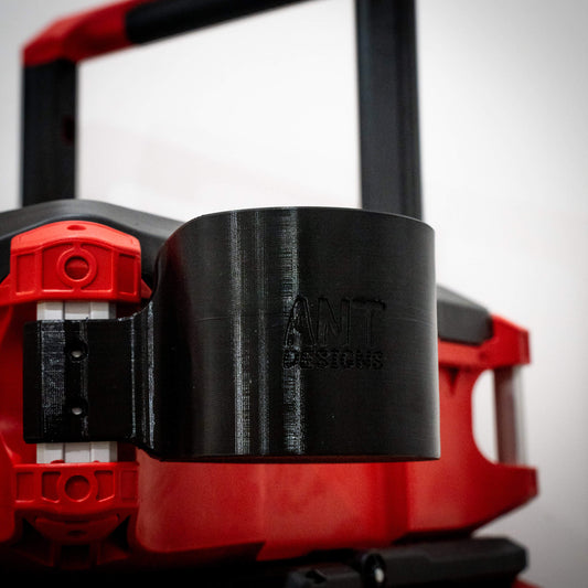 packout rail cup holder red black