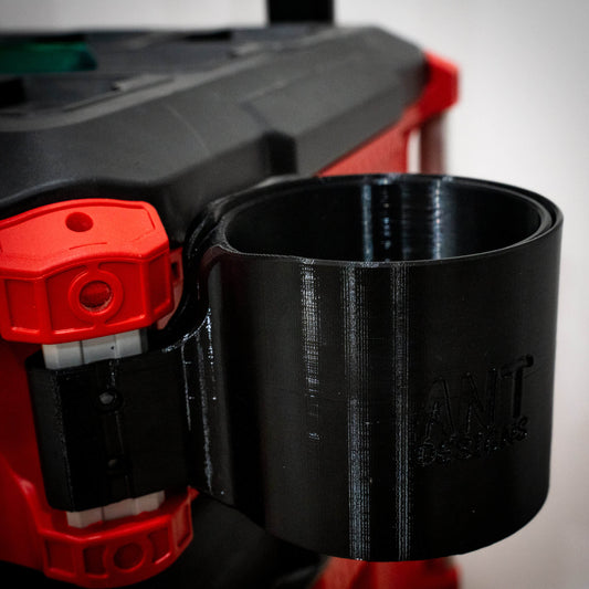 packout rail cup holder red black