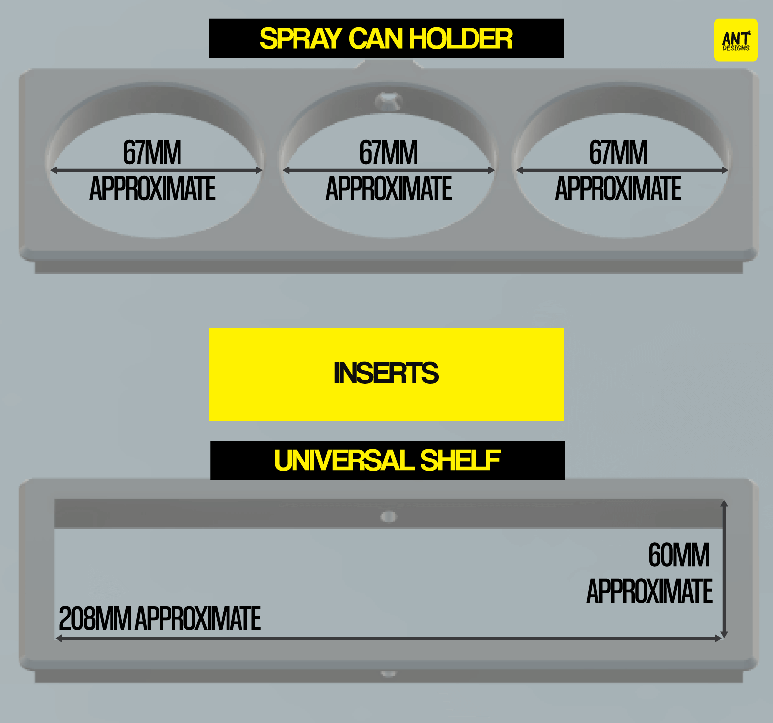pakrail attachment universal shelf side mount spray can holder