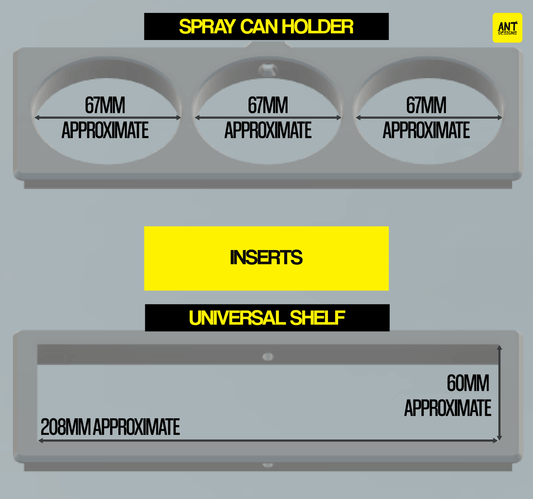 pakrail attachment universal shelf side mount spray can holder