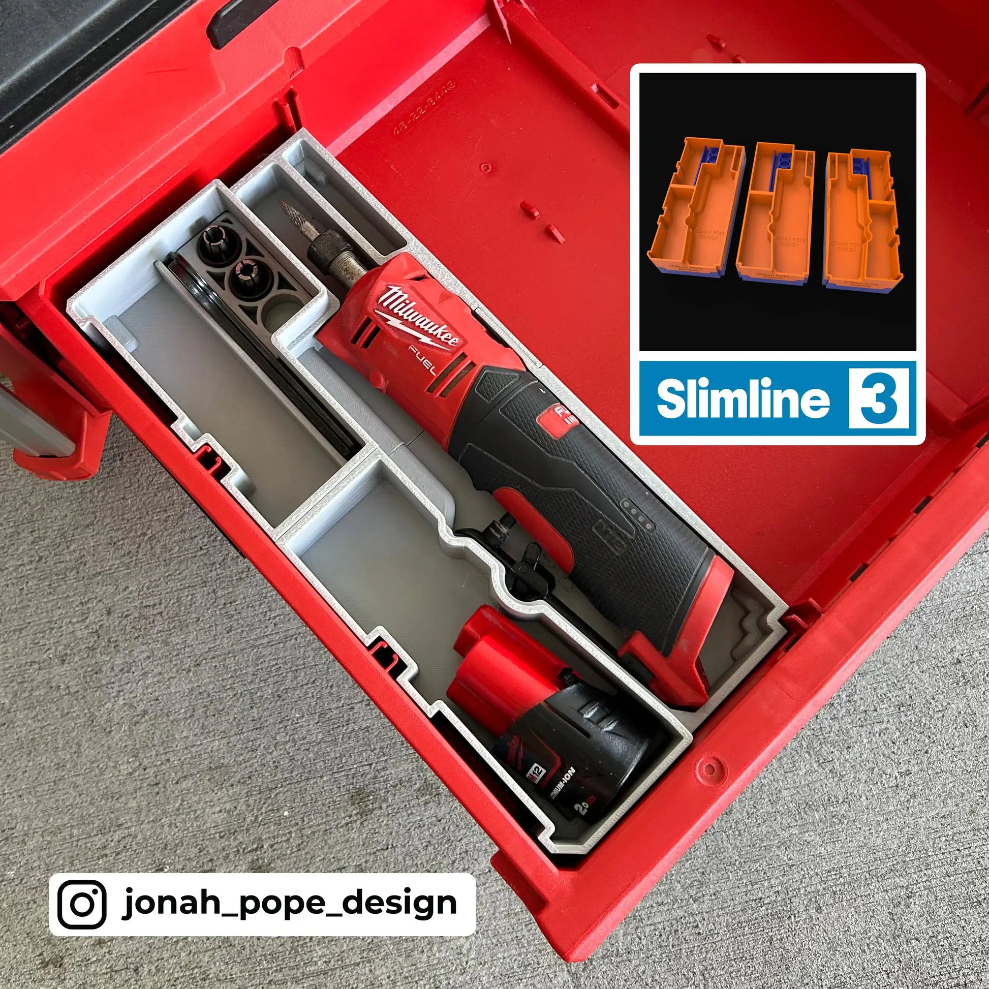 M12 Die Grinder Insert | Modular PACKOUT Drawer System  packout australia