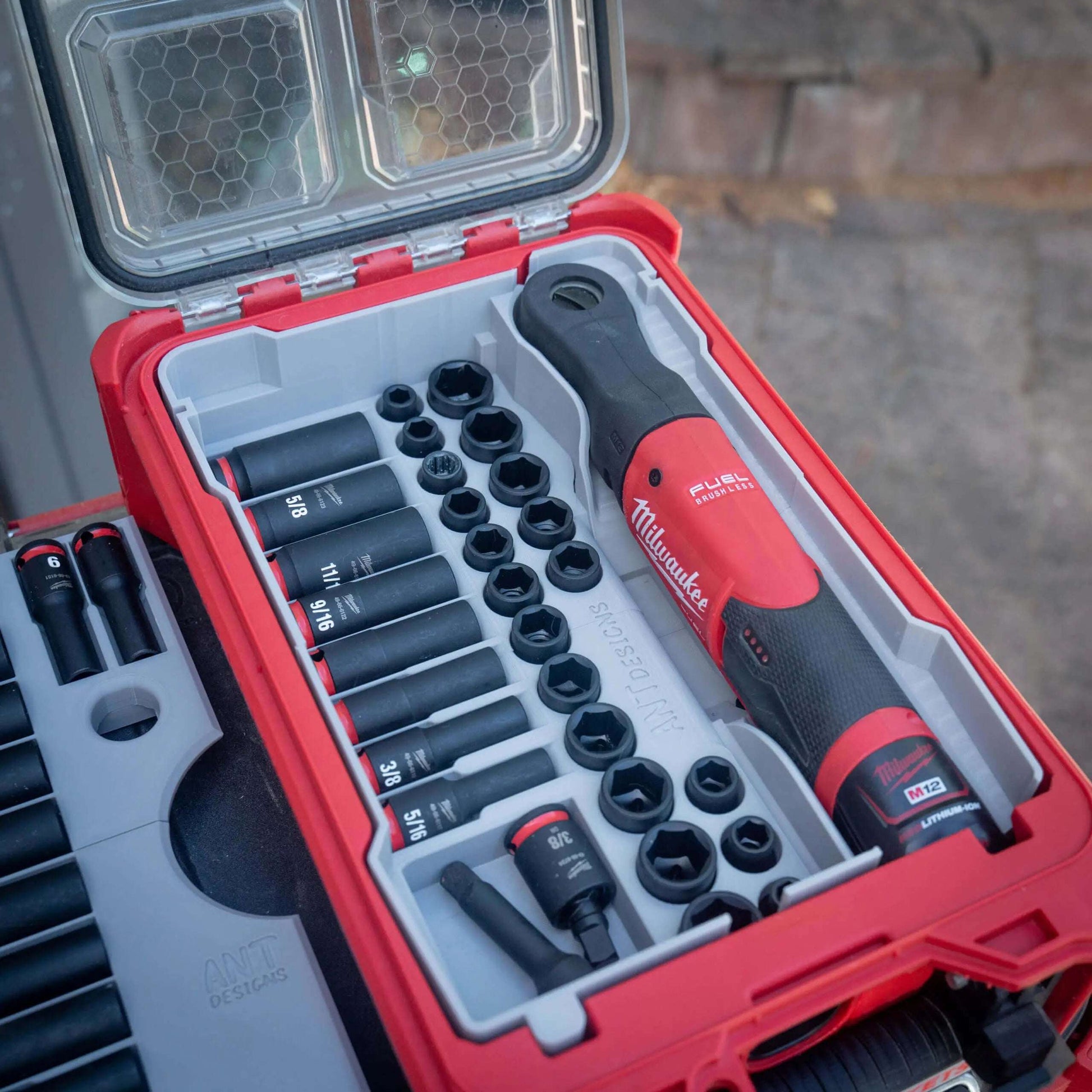 M12 3/8 Ratchet Insert w/ Sockets (PACKOUT)  packout australia