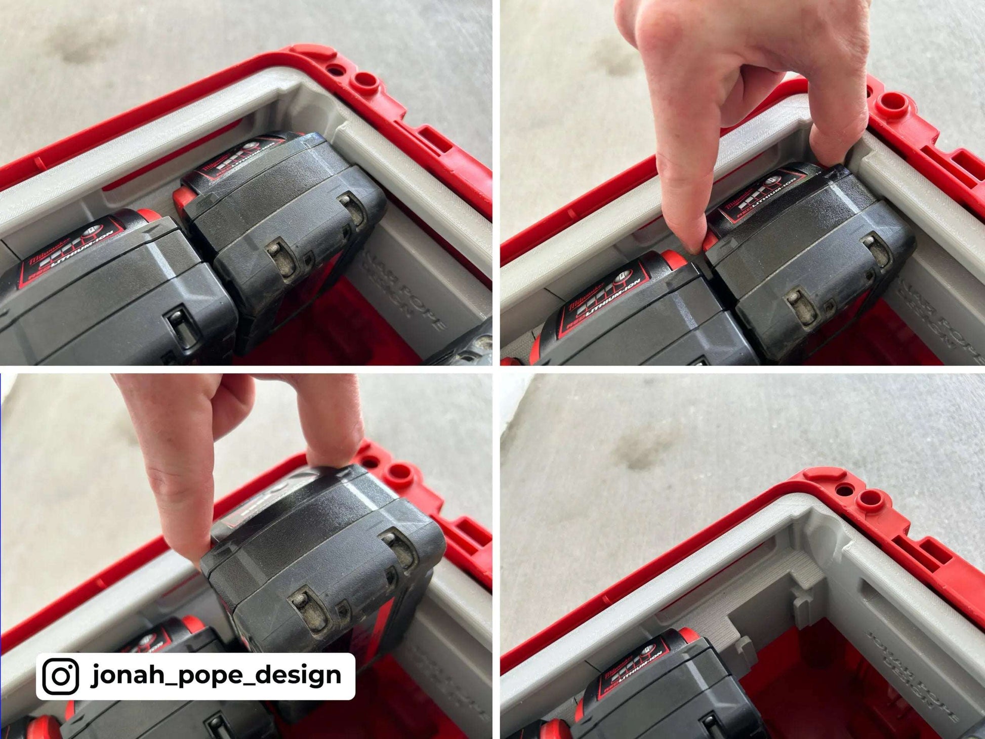 M18 Battery Rack UPPER Insert (Compact Tool Box)  packout australia