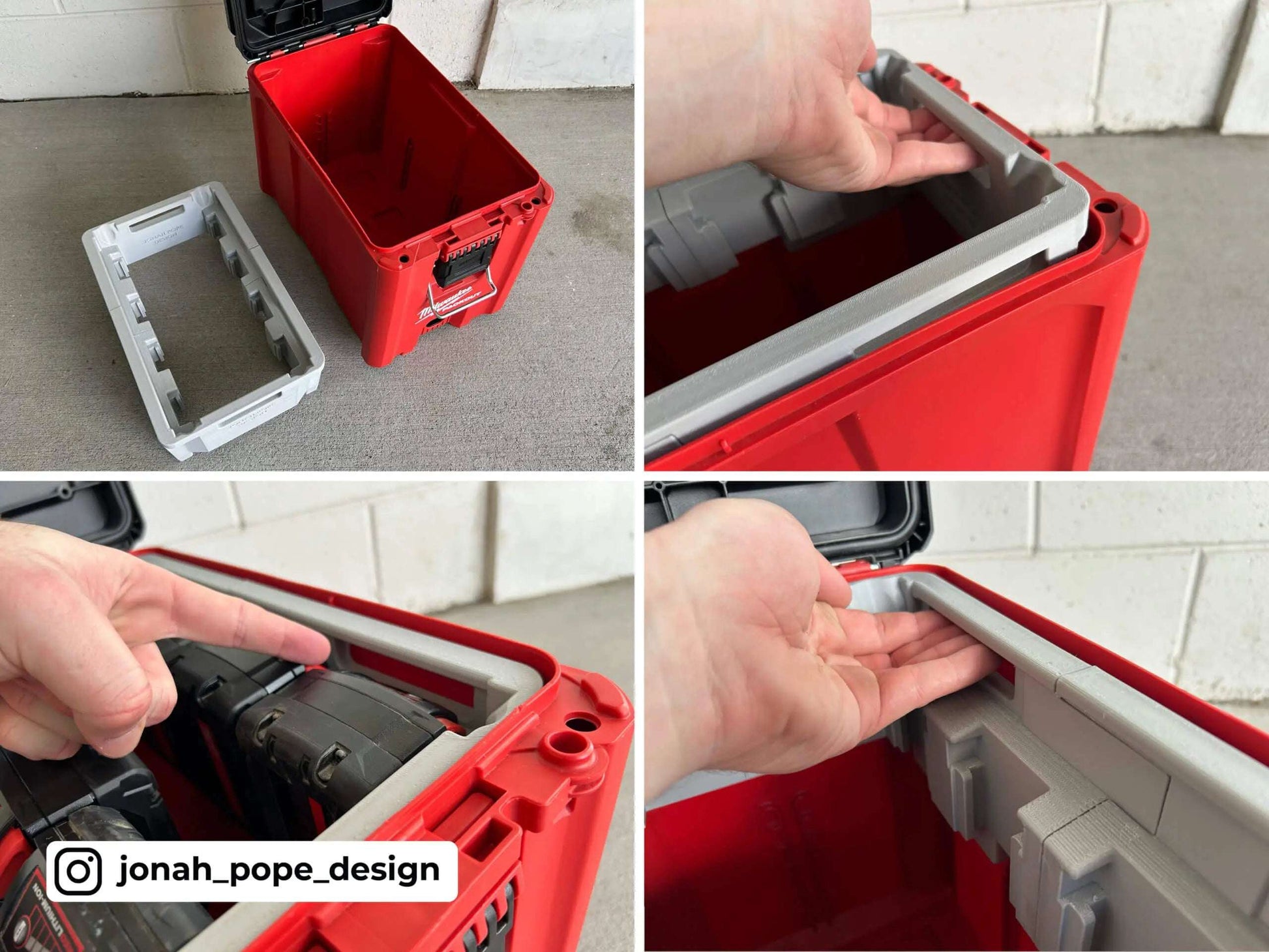 M18 Battery Rack UPPER Insert (Compact Tool Box)  packout australia