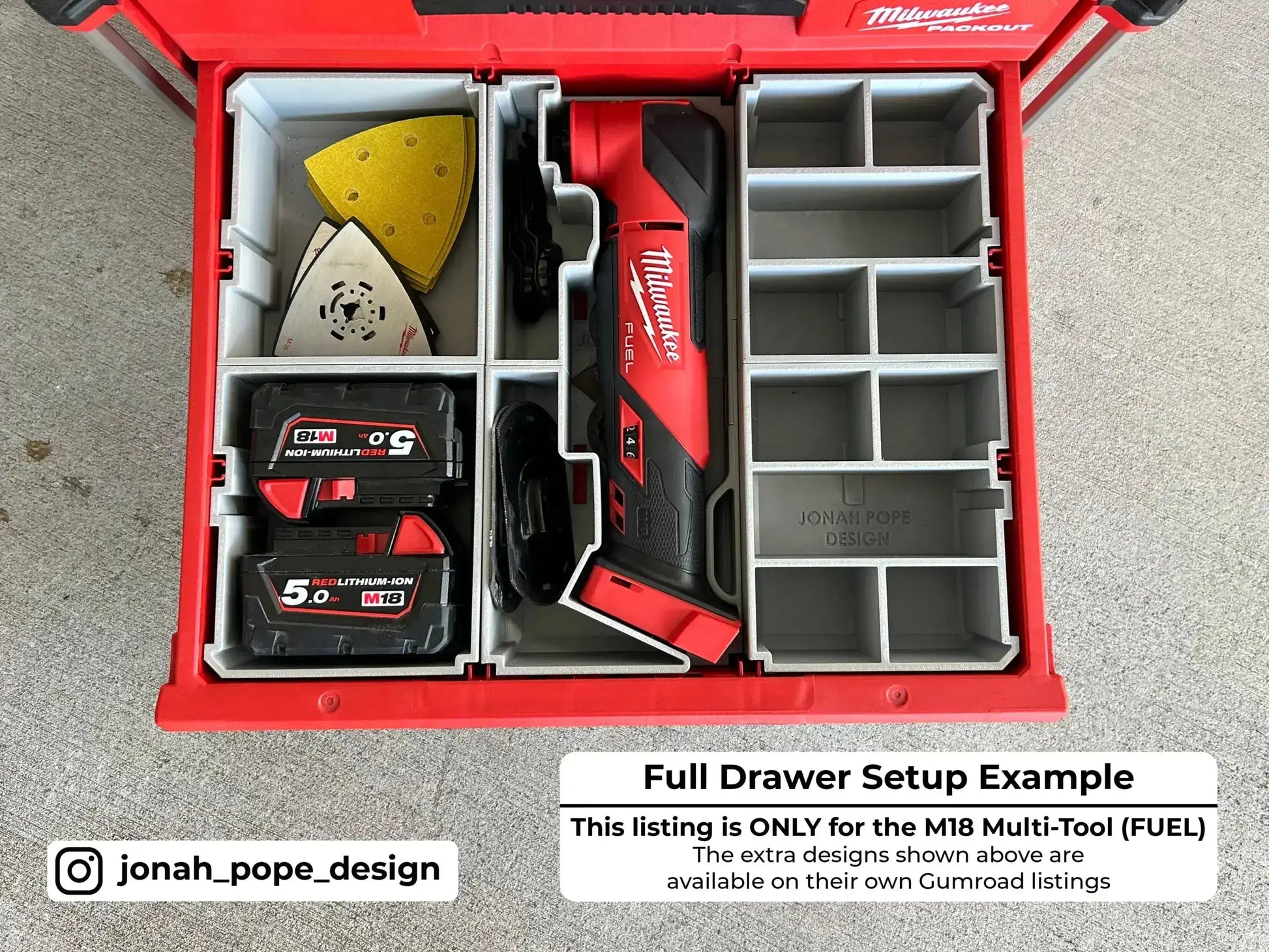 M18 Multi Tool (FUEL) Insert | Modular PACKOUT Drawer System  packout australia