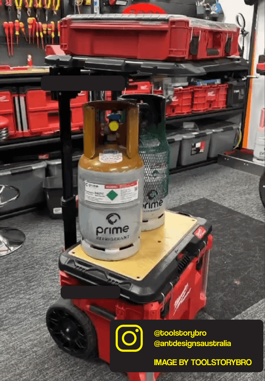 rolling toolbox packout folding table bracket red black kit